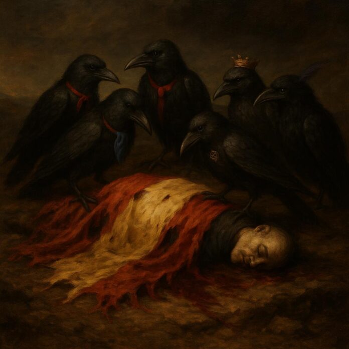 A_traditional_oil_painting_on_canvas_depicts_a_dec